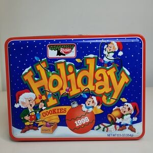 Vintage Keebler 1998 Holiday Elves Cookie Tin